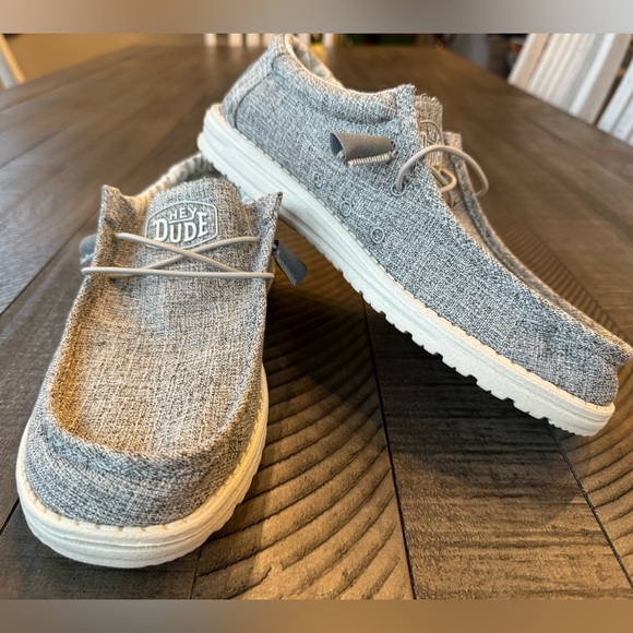 Hey Dude Iron Linen Wally Light Gray Slip-On Loafers Men's Size 9 - Picture 5 of 16